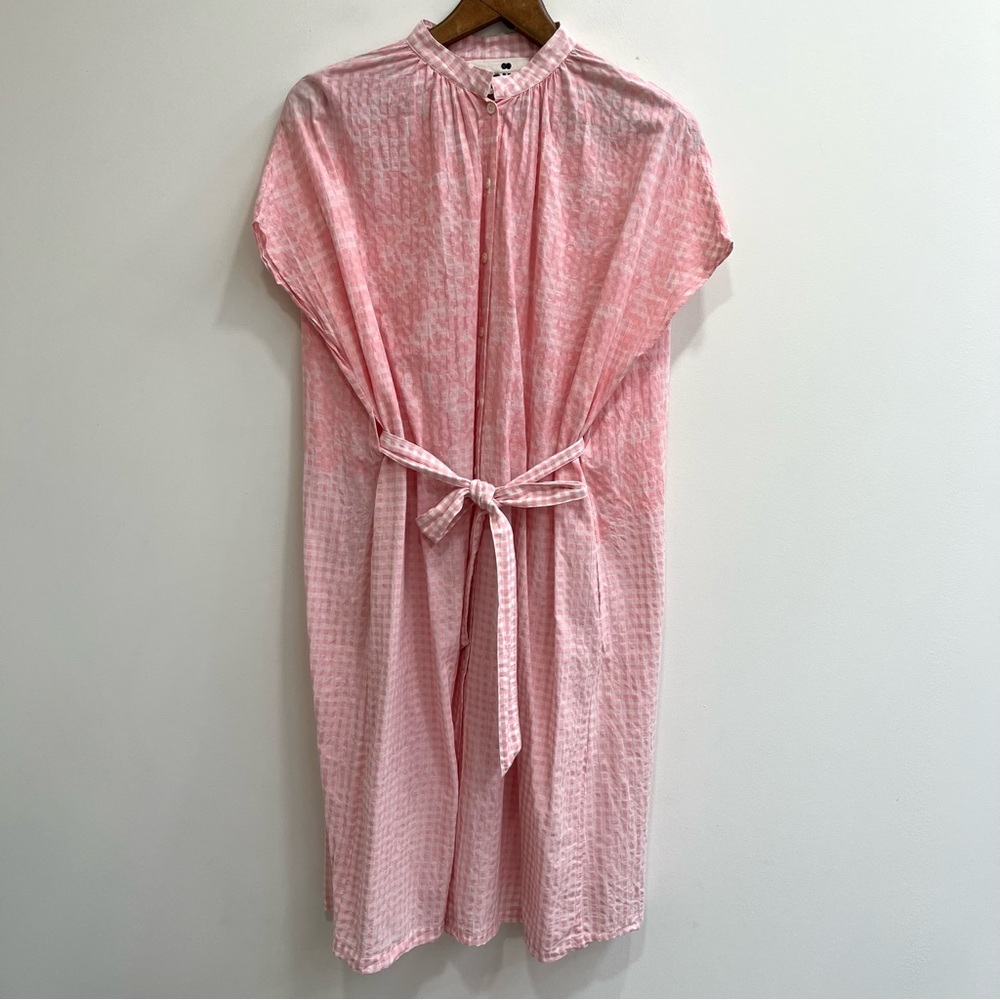 Pink Midi Dress with Tie Waist